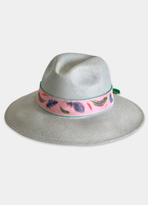 Topi Panama dengan Pita dari Bahan Sutera